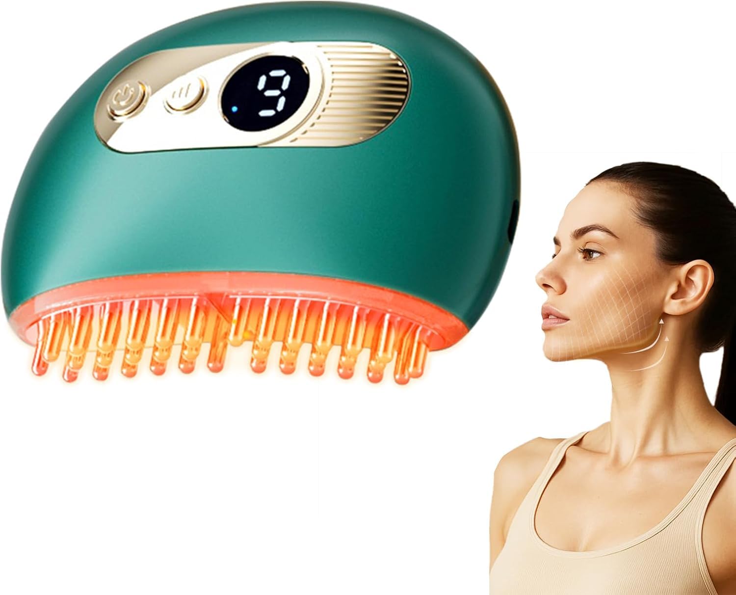 Kinbana Lymphatic Contour Face Brush – Face Massager for Lymphatic Drainage, Double Chin Reducer, and Facial Sculpting – Gentle Vibrating Lymphatic Drainage Tool for Jawline & Puffiness (Green) Kinbana buy supplements Au