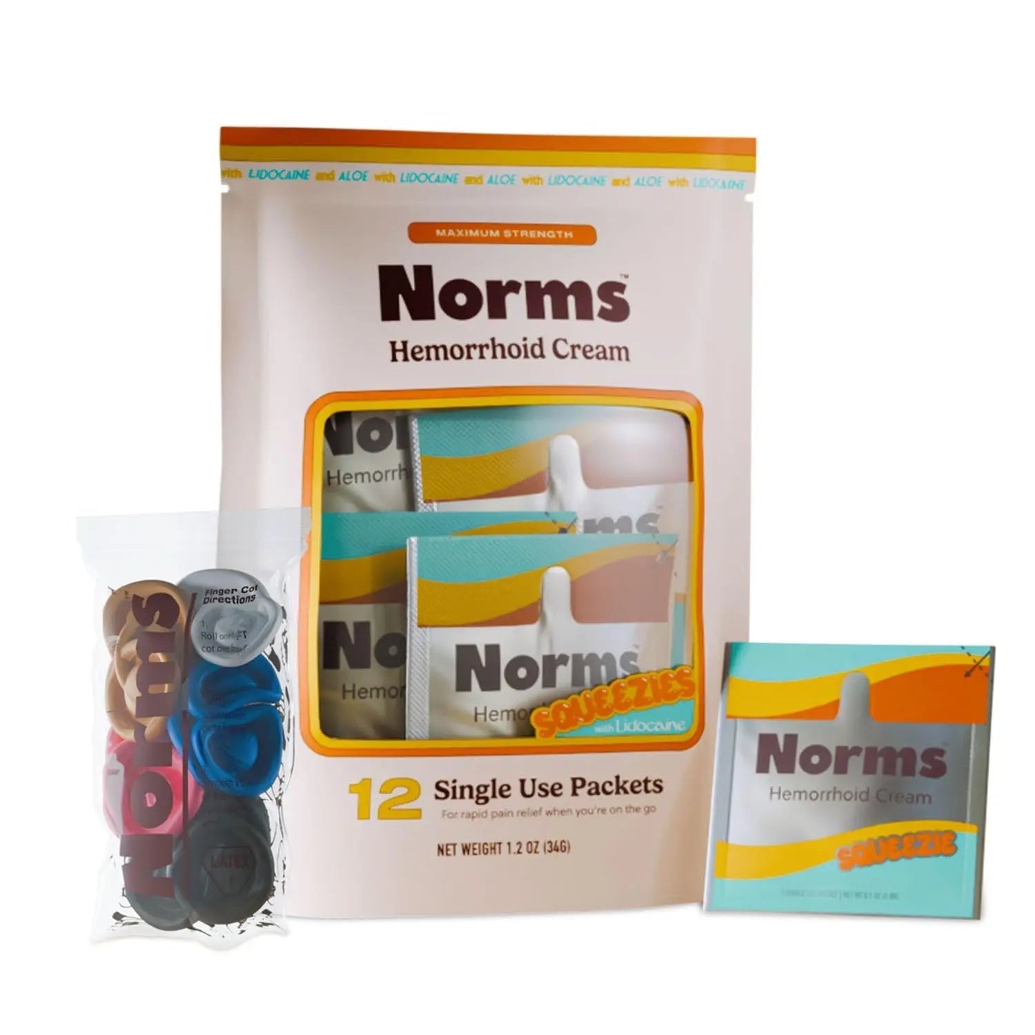 Norms Squeezies Lidocaine Hemorrhoid Cream, Discreet Single Use Travel Packets, 5% Lidocaine, Phenylephrine, Aloe and Glycerin – Numbing, Soothing & Swelling Relief On the Go, 12 Count NormsBuy Supplements Australia