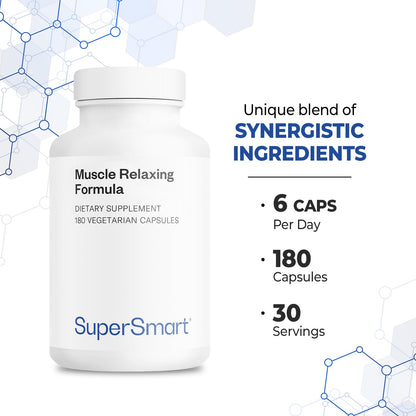 Supersmart - Muscle Relaxing Formula (Advanced Complex) - with Magnesium, Calcium, Vitamin E, Plants Extracts | Non-GMO & Gluten Free - 180 Vegetarian Capsules SupersmartBuy Supplements Australia