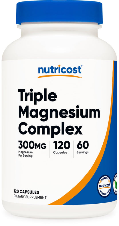 Nutricost Triple Magnesium Complex supplement bottle on a white background