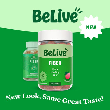 BeLive Fiber Gummies - Sugar Free Prebiotic Digestive Health and Regularity Supplement - Chicory Root & Inulin
