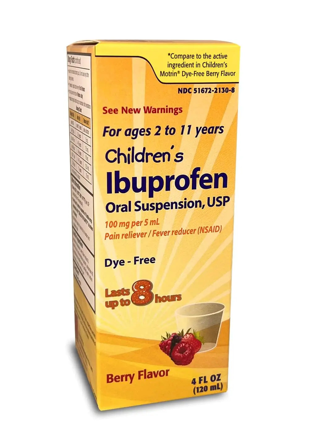 Children's Ibuprofen Oral Suspension 100 mg per 5 mL, 4 Fl Oz, Pain Reliever and Fever Reducer for Ages 2-11 Years, Dye-Free, Berry Flavor TAROBuy Supplements Australia