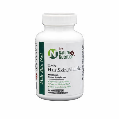 Dr's Nature & Nutrition Hair, Skin & Nail Plus Vitamin Supplement with Biotin 5000mcg, Bamboo Extract, Collagen Support - Extra Strength Beauty Supplement for Men and Women - 60 Capsules Dr's Nature & NutritionBuy Supplements Australia