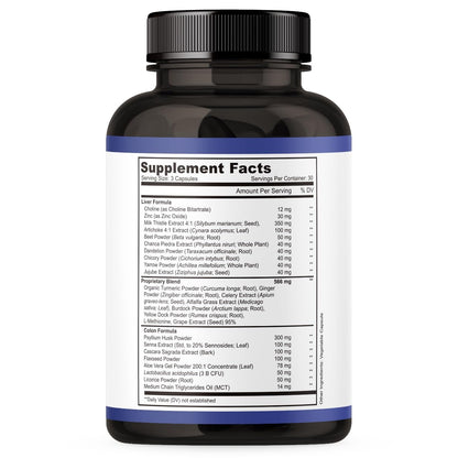 Nutreb Liver & Colon Cleanse - 2X Stronger - Liver Cleanse Detox & Repair - Colon Cleanser & Detox - Premium Milk Thistle Supplement