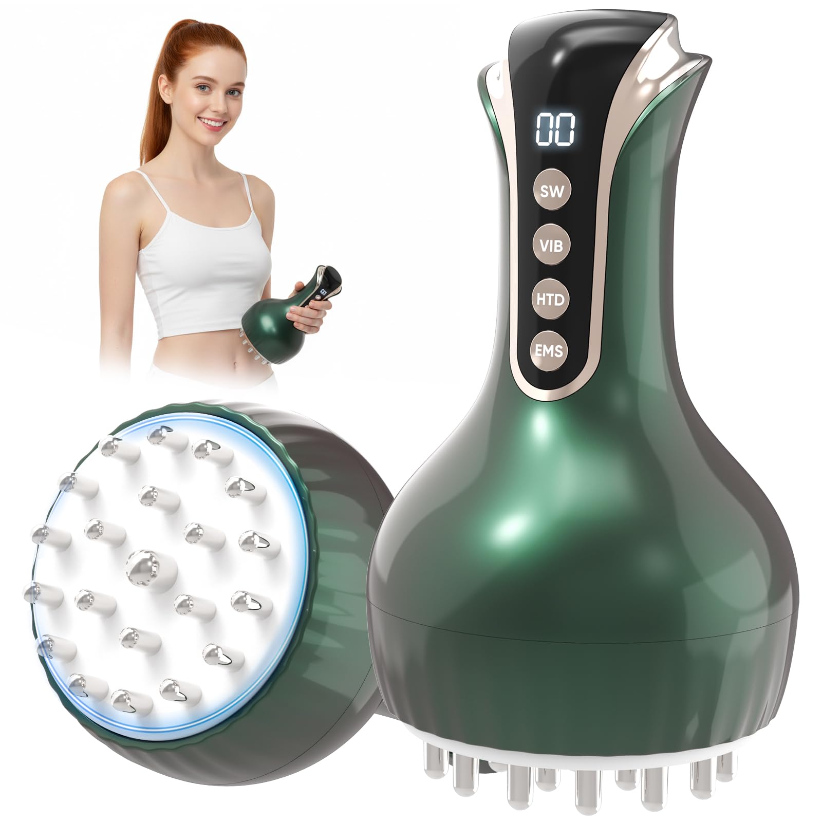 chufa Lymphatic Drainage Massager – 3-in-1 Microcurrent, Heat & Vibration Cellulite Massager for Legs/Arms/Belly, 35-Speed Adjustable, Rechargeable & Portable chufa buy supplements Au