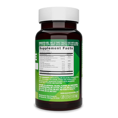 Basic Brands Aller Vite Nasal Support Tablets for Seasonal Allergy Relief, High Bioflavonoid Complex with Vitamins and Calcium, Gluten Free Daily Supplement, 100 Tablets Basic Brands buy supplements Au