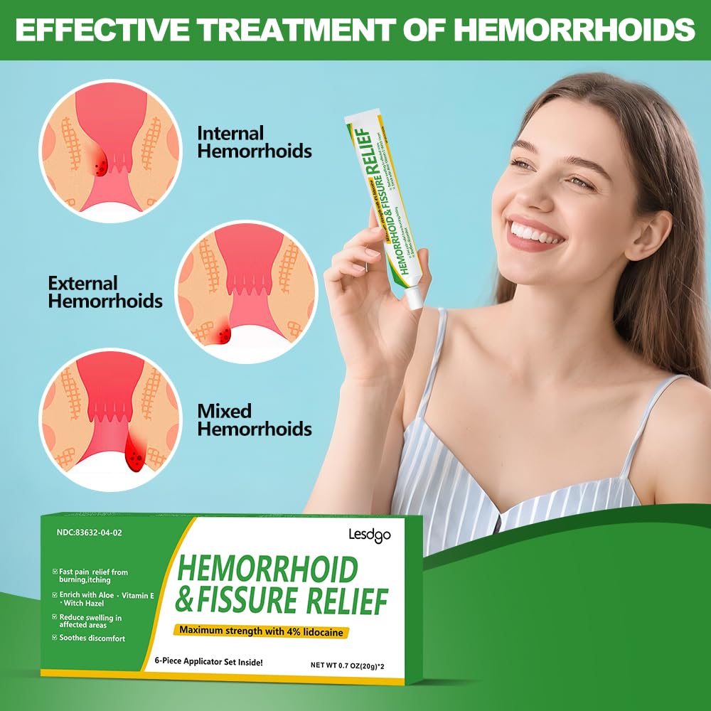 Lesdgo Hemorrhoidal Ointment(1 Pack),Hemorrhoid and Fissure Cream Witch Hazel Maximum Strength Pain Relief,for Itching and Swelling LesdgoBuy Supplements Australia