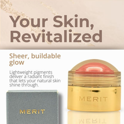 MERIT Flush Balm Cream Blush – Lusitano Soft Peach | Hydrating Radiant Cheek & Lip Tint Stick with Vitamin E | Lightweight, Buildable, Vegan & Cruelty-Free Blush MeritBuy Supplements Australia
