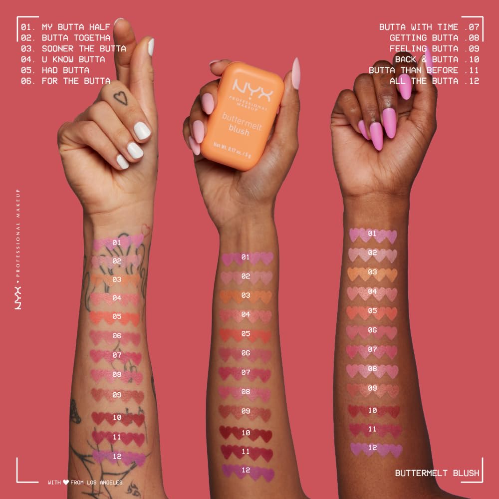 NYX PROFESSIONAL MAKEUP Buttermelt Powder Blush, Fade and Transfer-Resistant Blush, Up to 12HR Make Up Wear, Vegan Formula - For The Butta NYX PROFESSIONAL MAKEUPBuy Supplements Australia
