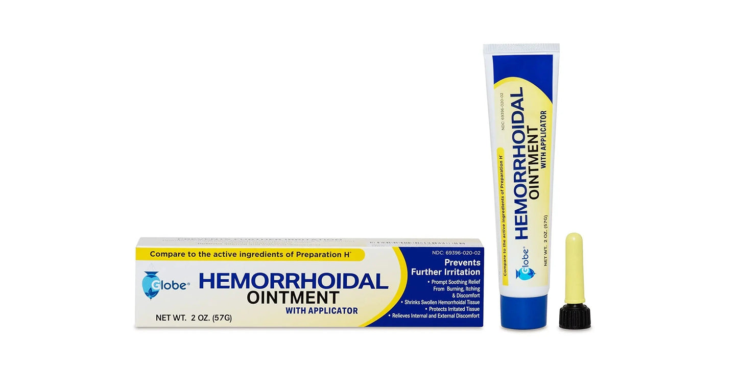 Globe Hemorrhoidal Ointment, Phenylephrine HCl, Petrolatum, Mineral Oil, Relief from Burning, Itching and Discomfort of Hemorrhoids, 2 Ounces (4 Pack) GlobeBuy Supplements Australia