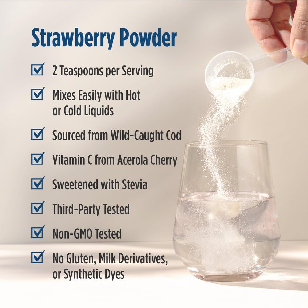 Nordic Naturals Nordic Beauty Marine Collagen Powder, Strawberry - 5.29 Ounces - Collagen Powder Supplement for Healthy Skin, Joints, and Bones, Vitamin C for Antioxidant Support - 30 Servings Nordic Naturals buy supplements Au