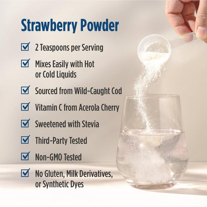 Nordic Naturals Nordic Beauty Marine Collagen Powder, Strawberry - 5.29 Ounces - Collagen Powder Supplement for Healthy Skin, Joints, and Bones, Vitamin C for Antioxidant Support - 30 Servings Nordic Naturals buy supplements Au