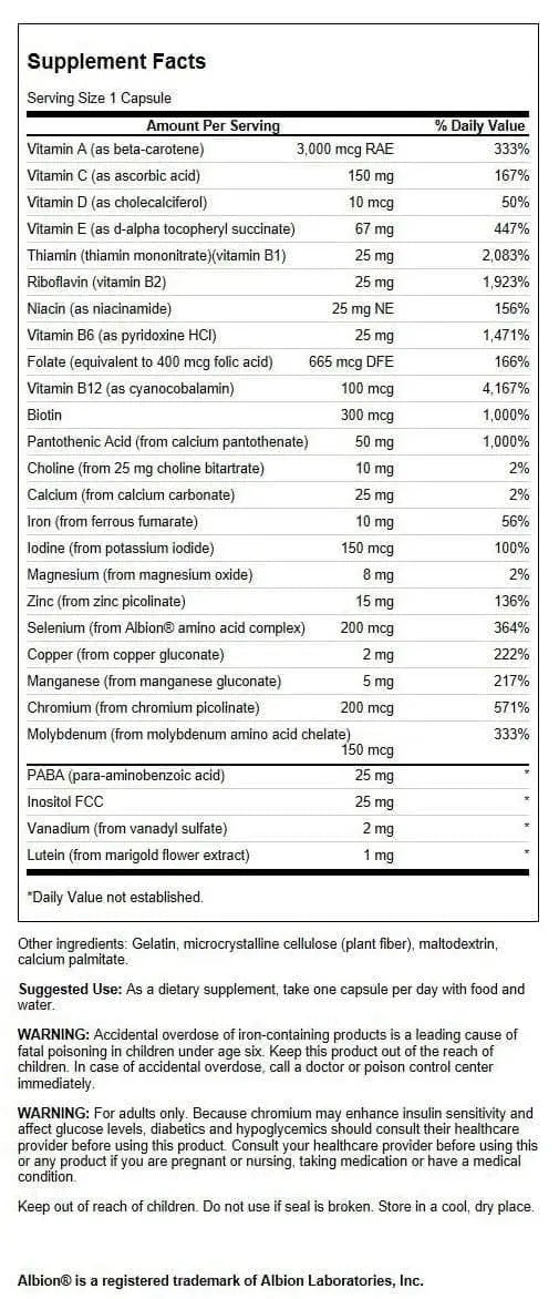 Swanson Active One Multivitamin with Iron 90 Capsules Swanson