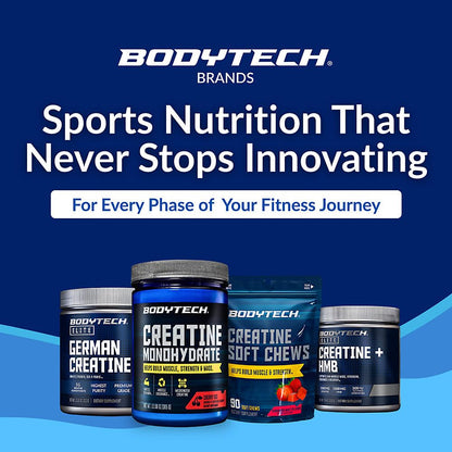 BodyTech 100% Pure Creatine Monohydrate Powder - Micronized for Maximum Absorption - Supports Muscle Strength & Power Output