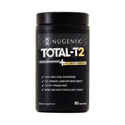 Nugenix Total-T2 - Nitric Oxide Booster for Men, Tesnor, S7, ElevATP, Tongkat, Citrulline, Nitric Oxide and Testosterone Supplement for Men (90 Count)