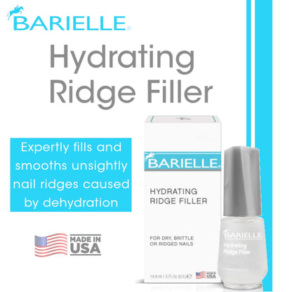 Barielle Hydrating Ridge Filler For Dry, Brittle, Ridged Nails & Nail Growth, Fill and Smooths Nail Ridges, Strengthening Base Coat 0.5 Ounce
