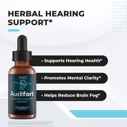 Nature’s NutriWave Audifort Drops – Herbal Liquid Supplement with Grape Seed & Panax Ginseng – Non-GMO, Easy-to-Take, Made in the USA – 60 Servings, 1 Month Supply Nature’s NutriWave buy supplements Au