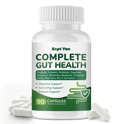 SEPT YAN Gut Health Supplement with Prebiotics, Postbiotics & Probiotics for Digestive Health for Women & Men, 80 Billion CFU Probiotics for Gut and Digestion