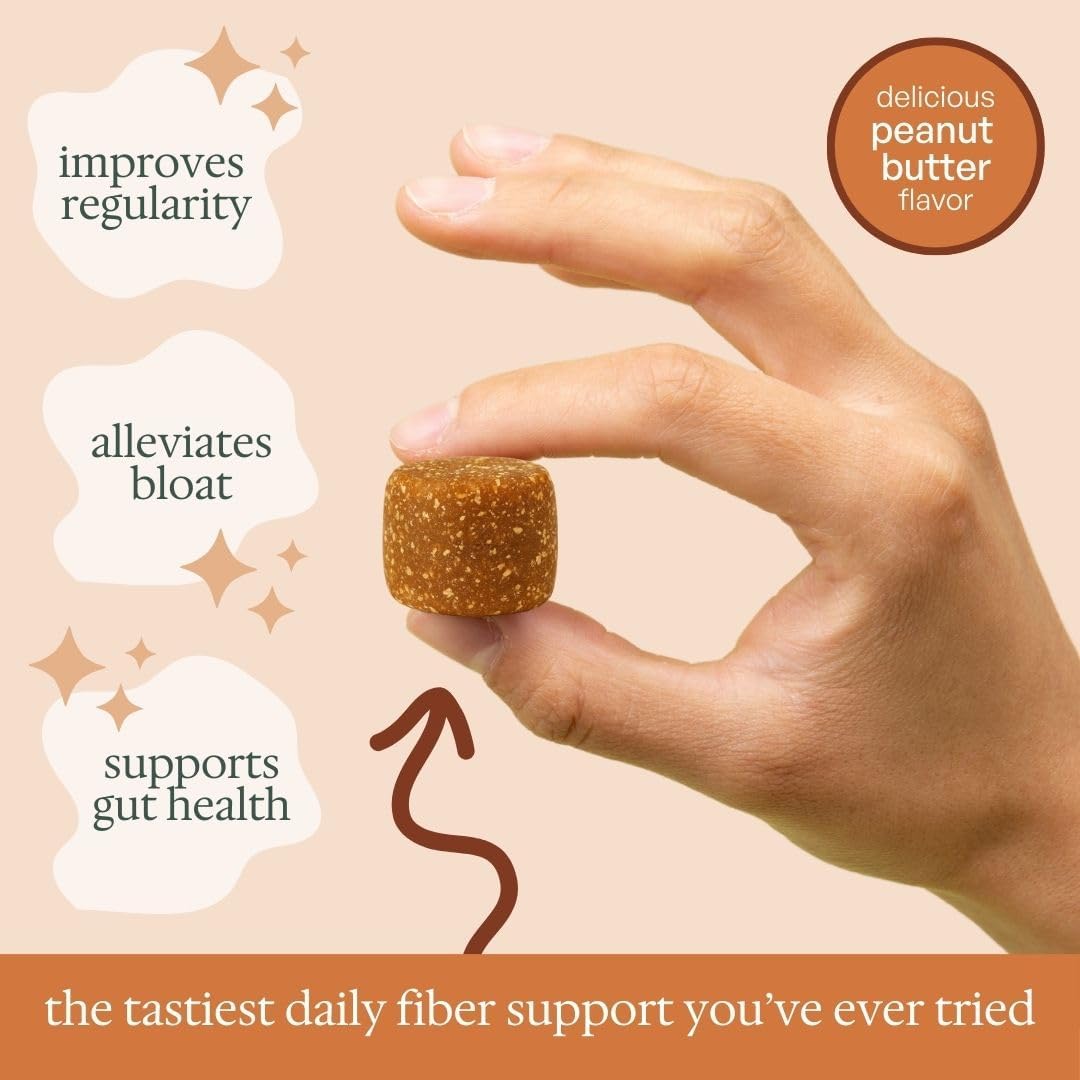 Fiome Fiber Bites - 5g Daily Fiber Supplement - Supports Regularity, Digestion and Gut Health - All Natural Ingredients, 30 Servings, Peanut Butter Flavor