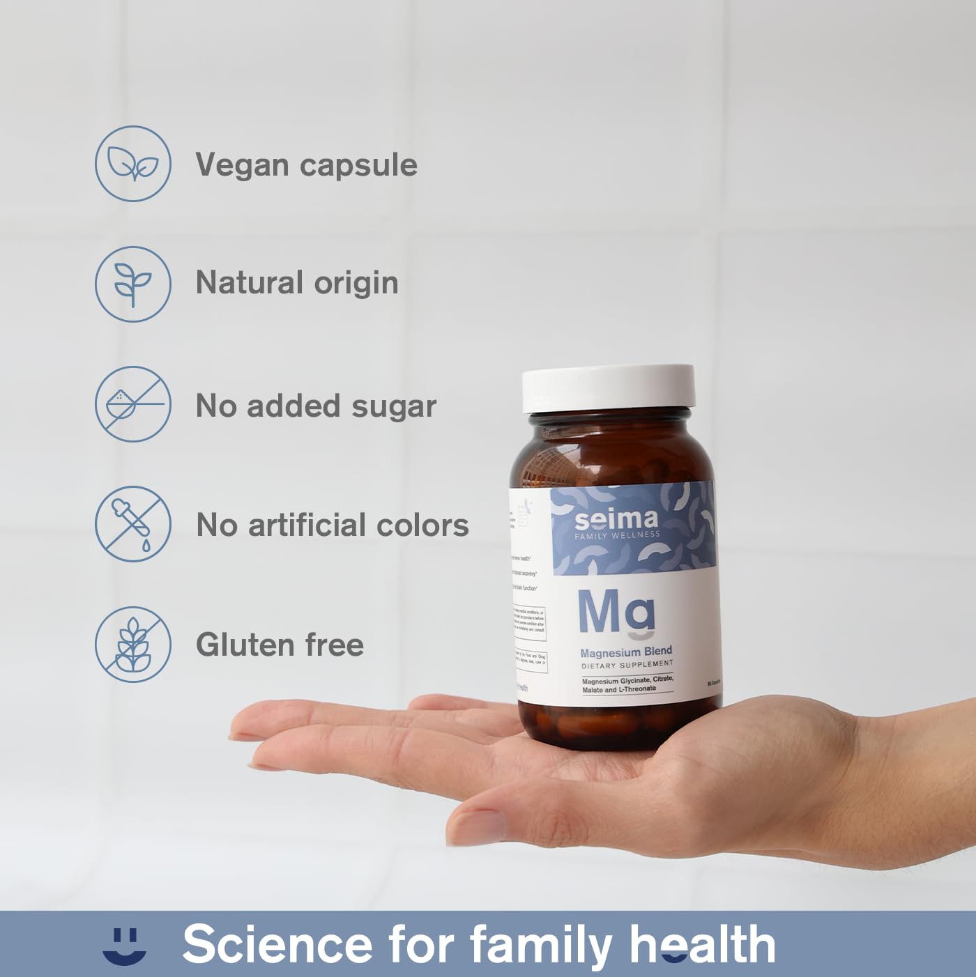 SEIMA - 4-in-1 Magnesium Complex – 1200 mg with Glycinate, Citrate, L-Threonate and Malate – Sleep, Stress Relief, Muscle Recovery, Energy and Well-Being for Women and Men, 90 Capsules Seima buy supplements Au