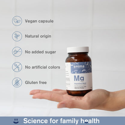 SEIMA - 4-in-1 Magnesium Complex – 1200 mg with Glycinate, Citrate, L-Threonate and Malate – Sleep, Stress Relief, Muscle Recovery, Energy and Well-Being for Women and Men, 90 Capsules Seima buy supplements Au