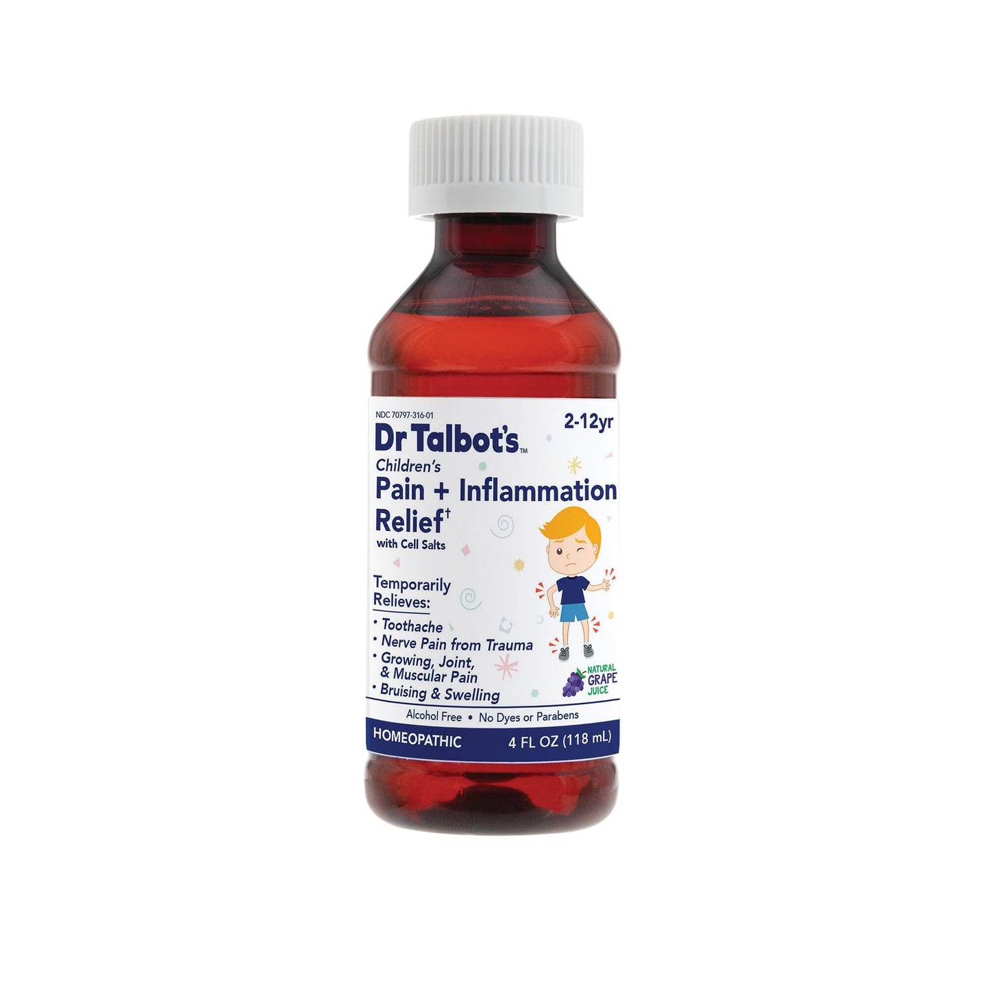 Dr. Talbot's Pain + Inflammation Relief Liquid Medicine for Children, Includes Dosage Cup, Grape Juice Flavor, 4 Fl Oz (Packaging May Vary) Dr. Talbot'sBuy Supplements Australia