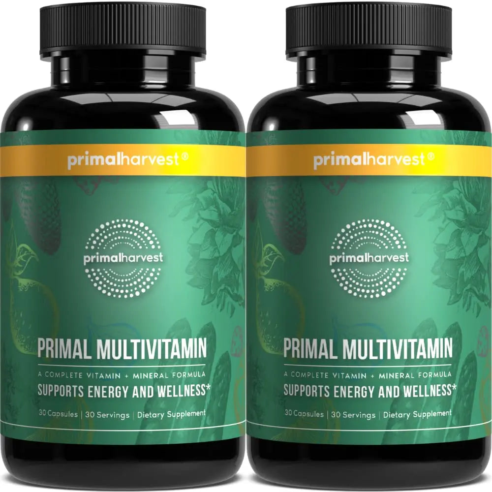 Primal Harvest Primal Multivitamin - Daily Multi-Vitamin Supplement with 21 Essential Vitamins & Minerals for Women & Men (2 Pack (30 Count)) Primal Harvest