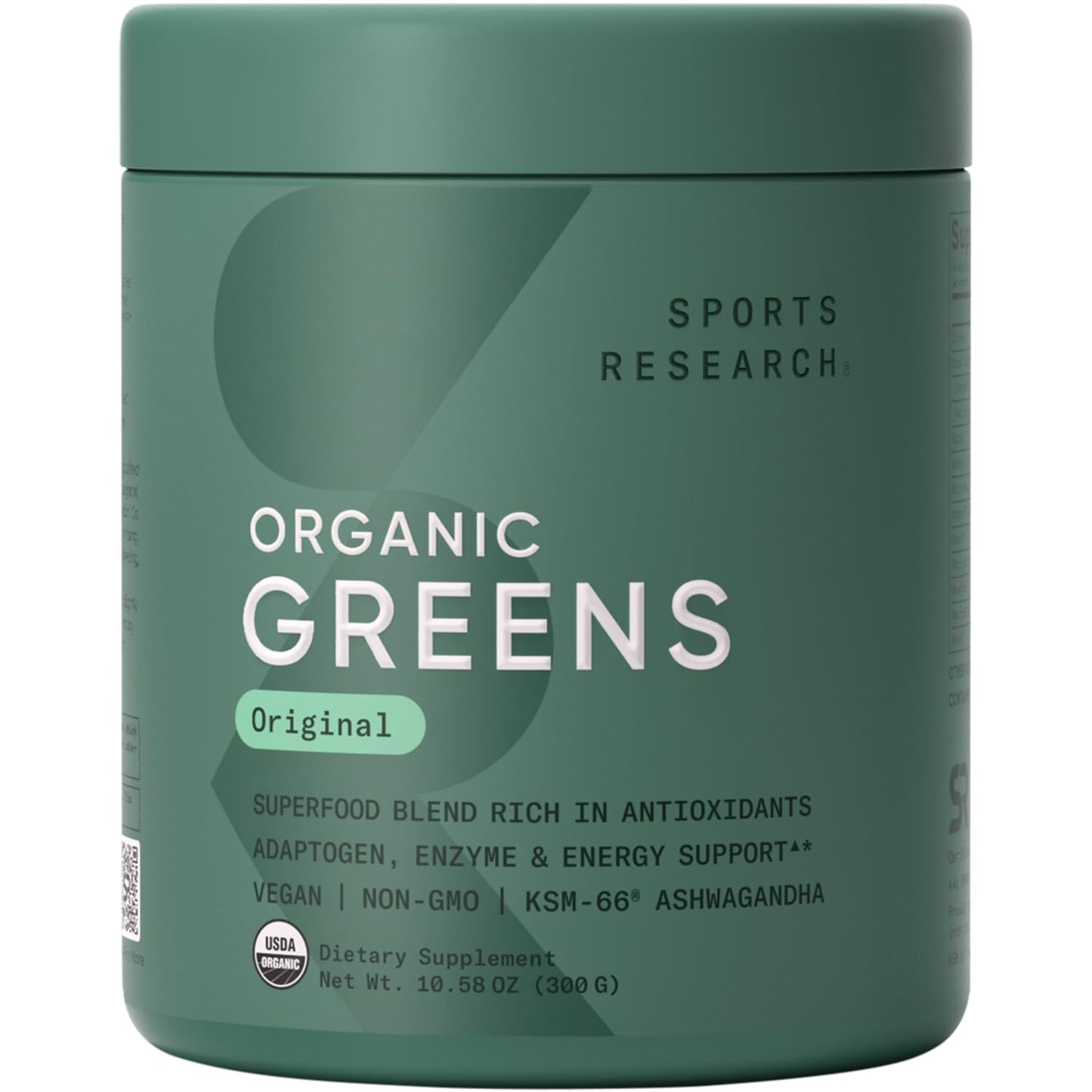 Sports Research® Organic Greens Superfood Powder w/Spirulina & Chlorella, Adaptogens, Enzymes, Probiotics & 8 VIT Bs for Gut & Mood Support* - Vegan, Sugar-Free & Low-Cal Original 30 Servings Sports Research buy supplements Au