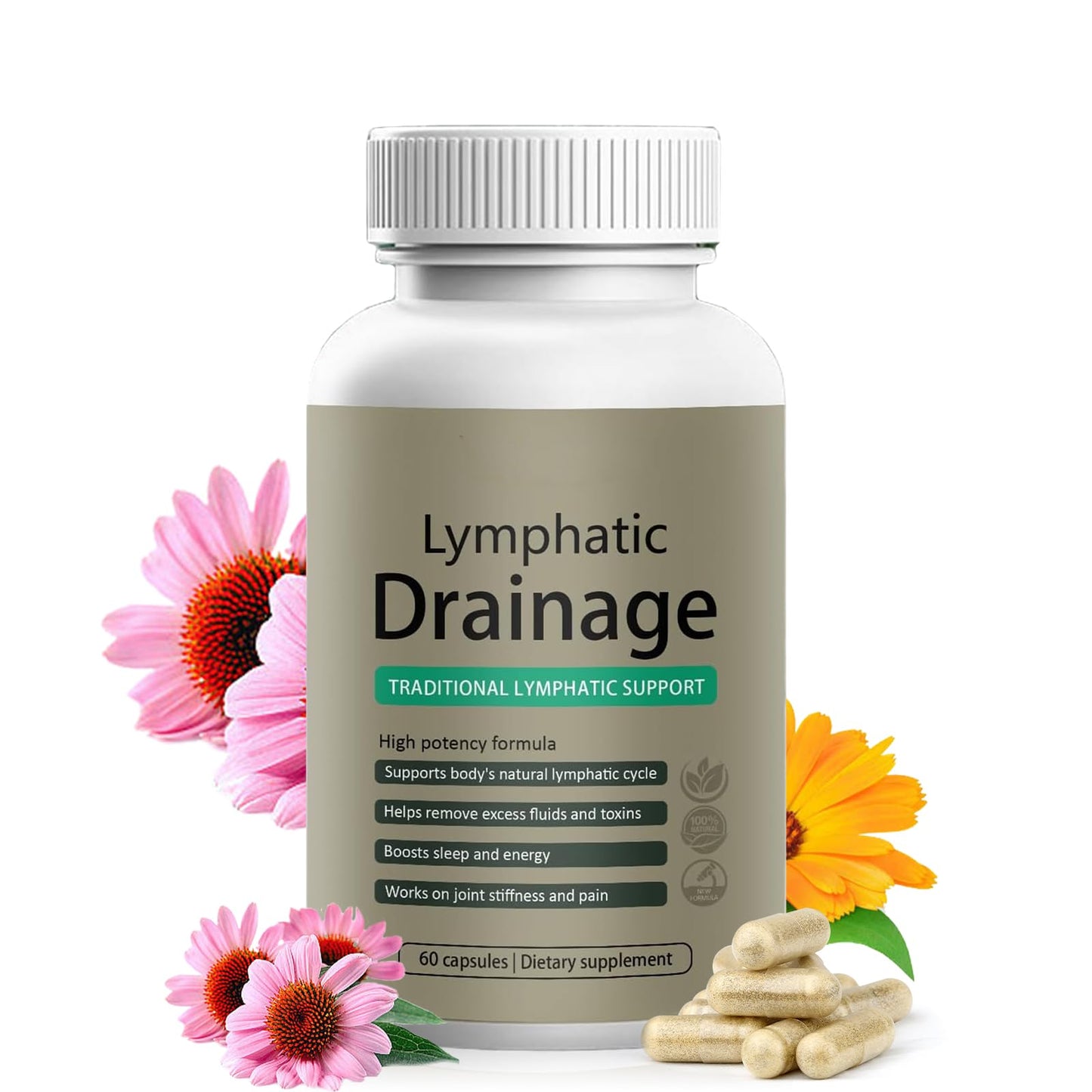 Lymphatic Drainage Capsules | Lymphatic Support Supplement for Women | Anti Cellulite, Water Retention & Bloating Relief | with Dandelion, Cleavers & Echinacea | Non-GMO, Gluten Free | 60 Count MUPUFU buy supplements Au