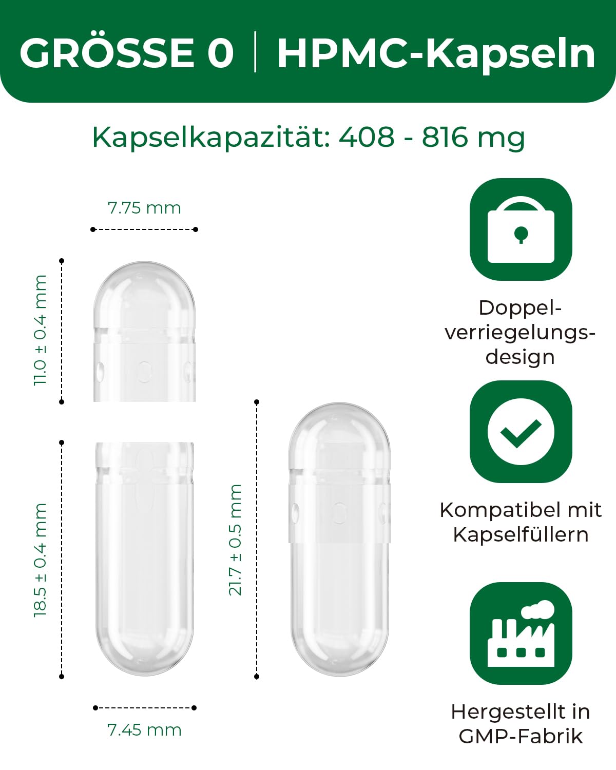 HPMC Empty Capsules Size 0-200 Clear Count Pill Capsules Empty - Plant-Based Cellulose | Vegetarian, Halal, Non-GMO | for DIY Supplement & Herbal Filling MéipaLien buy supplements Au