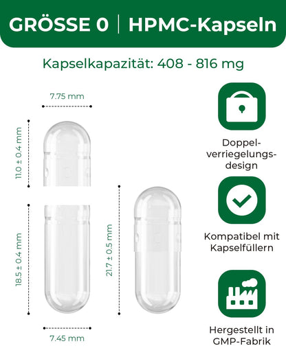 HPMC Empty Capsules Size 0-200 Clear Count Pill Capsules Empty - Plant-Based Cellulose | Vegetarian, Halal, Non-GMO | for DIY Supplement & Herbal Filling MéipaLien buy supplements Au