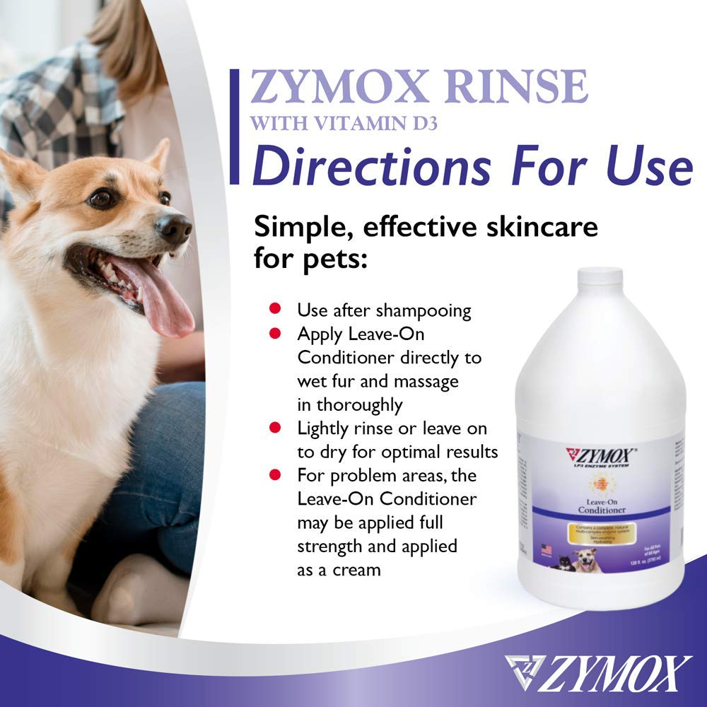 ZYMOX Leave-in Conditioner with Vitamin D3 for Cats & Dogs, 1gal Zymox buy supplements Au