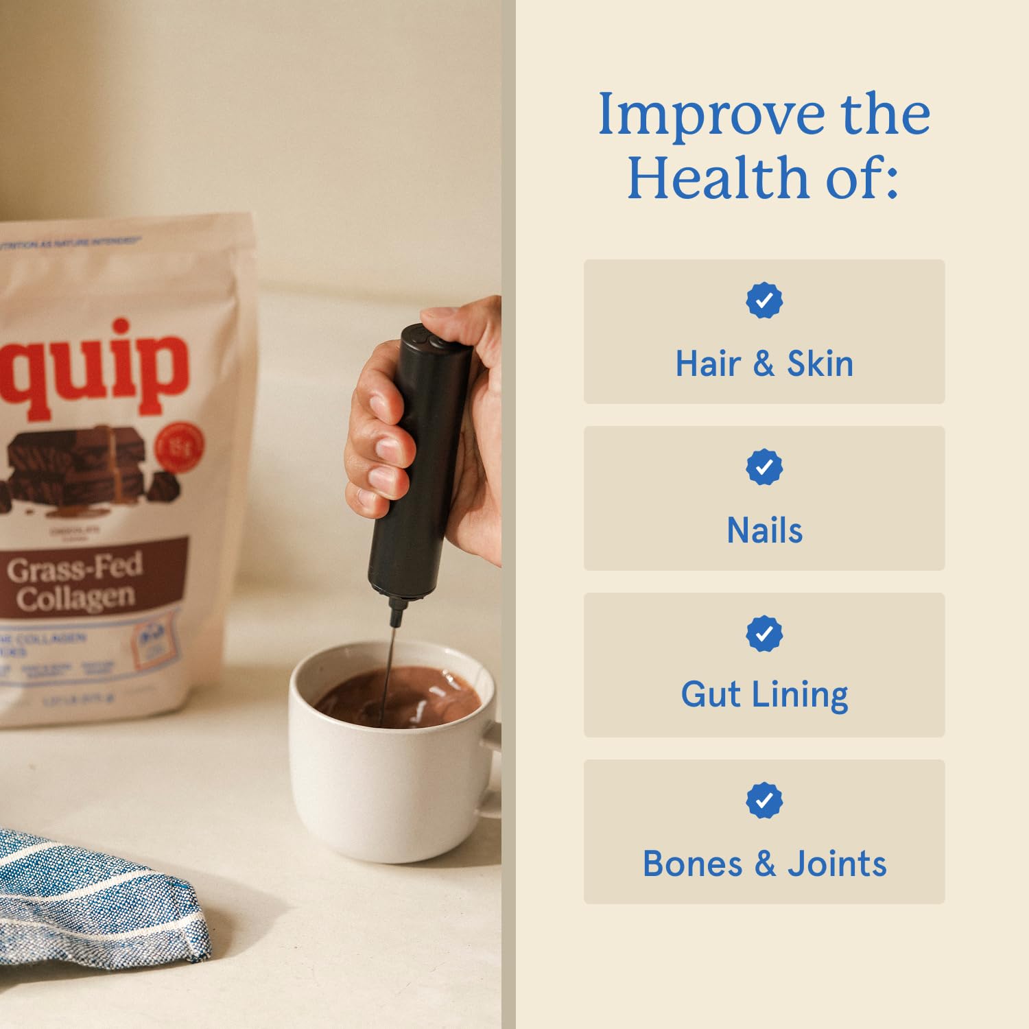 Equip Foods Grass Fed Collagen Powder | Hydrolyzed Bovine Collagen Peptides with Amino Acids | Prime Beef Collagen for Healthy Joints, Skin & Nails | Non-GMO, Paleo Friendly | 30 Servings, Chocolate Equip buy supplements Au