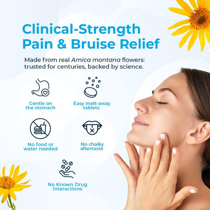 Arnica Montana 30X HPUS, Clinical Grade, Quick Dissolve Tablets, Five-Day Recovery Pack for Pain and Bruise Relief After Surgery or Injury, Natural Healing, Gentle on The Stomach - 30 Count VitaMedicaBuy Supplements Australia