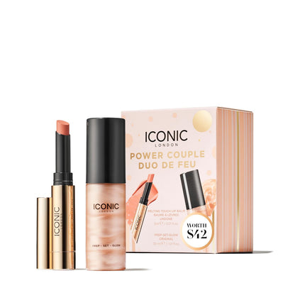 ICONIC LONDON Power Couple Gift Set | Includes Melting Touch Lip Balm (Undone) and Prep-Set-Glow (Original) ICONIC LONDON buy supplements Au