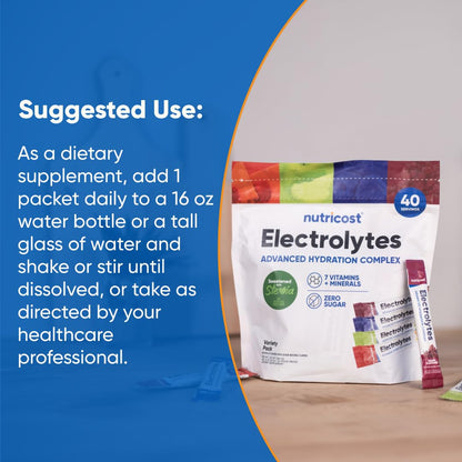 Nutricost Electrolytes Complex, Variety Pack Flavored, 40 Stickpacks - Advanced Hydration Complex