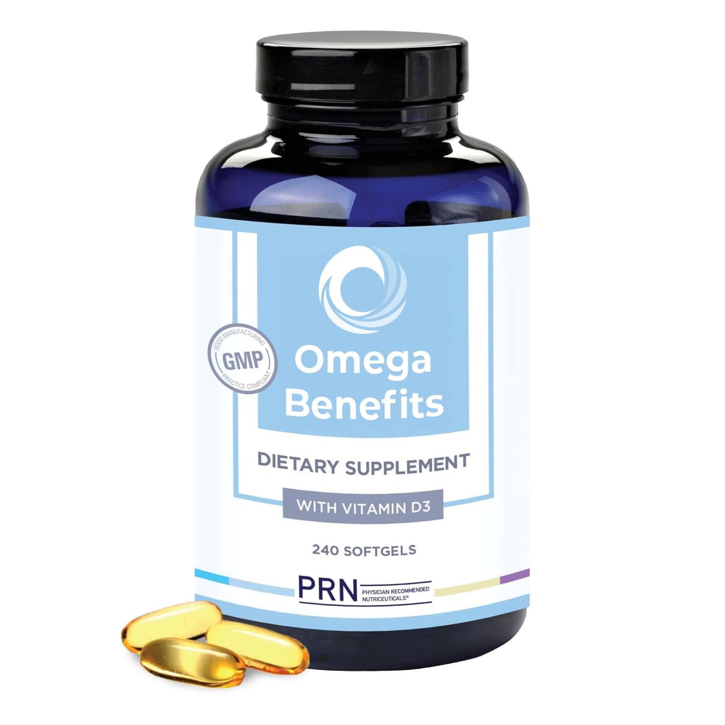 PRN Omega 3 Supplement - 240 Softgels, 60-Day Supply - Fish Oil Omega 3 Supplements with 1680 mg EPA & 560 mg DHA - rTG Omega-3 + Vitamin D for Skin, Joint, Brain, Eye & Heart Health PRN Physician Recommended Nutriceuticals buy supplements Au