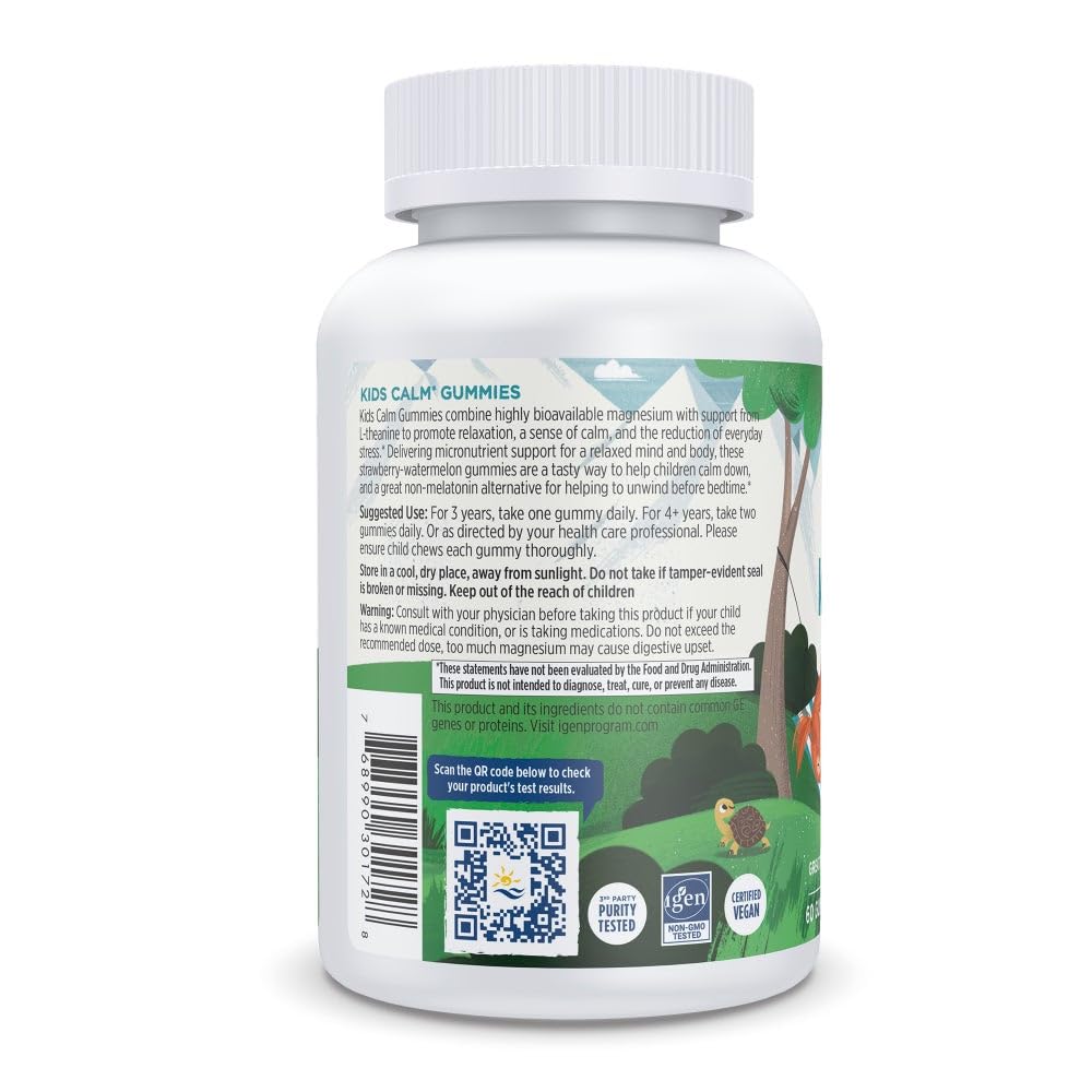 Nordic Naturals Kids Calm Gummies - Strawberry Watermelon - 60 Gummies - Magnesium L-Theanine Supplement - Calming for Kids - Relaxation Support - Up to 60 Servings Nordic NaturalsBuy Supplements Australia