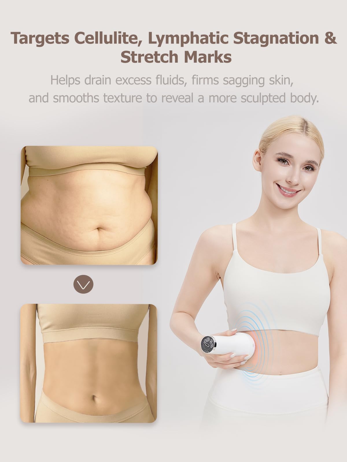 DiDEER Lymphatic Drainage Massager & Anti Cellulite Massage Tool, for Legs, Arms & Belly, Body,Helps Reduce Stretch Marks & Cellulite,with Microcurrent, Light Heat & Vibration DiDEER buy supplements Au