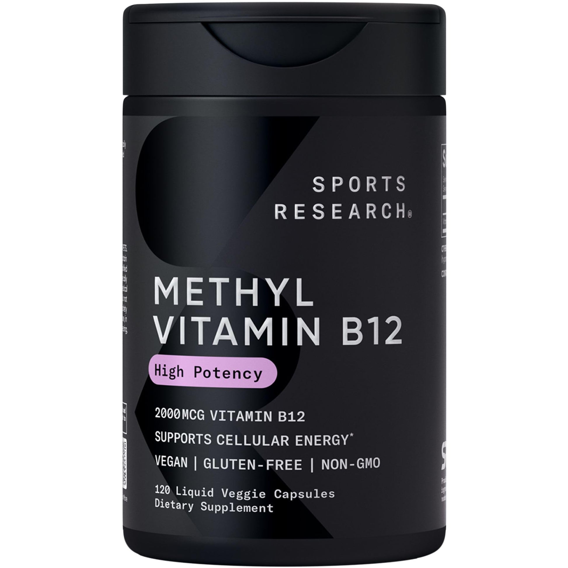 Sports Research® Vitamin B12 as Methylcobalamin 2000mcg - Plant Based B12 w/Coconut MCT Oil for Energy Metabolism Support - Vegan Certified · Non-GMO · Gluten Free - 120 Liquid Caps Sports Research buy supplements Au