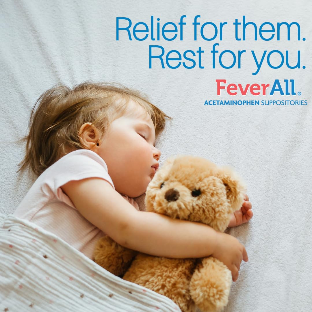 Feverall Infant Acetaminophen Suppositories 6 Rectal Suppositories 80mg Each Pain Reliever/Fever Reducer. Paraben Free, No Artificial Colors or Other preservatives. Ages 6-36 Months (Pack of 2) FeverallBuy Supplements Australia
