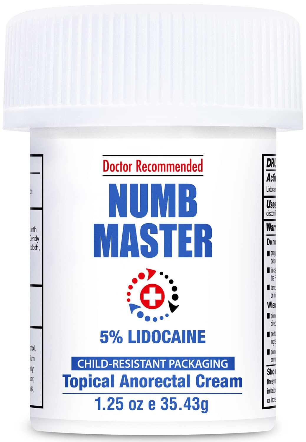 Clinical Resolution Numb Master 5% Lidocaine Numbing Cream for Pain Relief, Topical Anesthetic Burn Itch Cream Maximum Strength, Fast Acting Hemorrhoid Treatment with Vitamin E and Aloe, 1.25 Oz