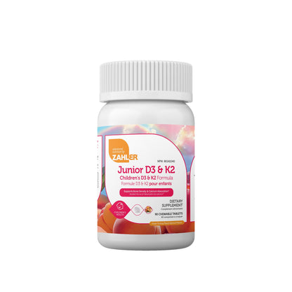 Zahler - Junior Vitamin D3 + K2 Chewable Tablets for Kids| Vitamin D for Kids 2000 IU | Delicious Vitamin D K2 Chews to Support Healthy Bones & Teeth