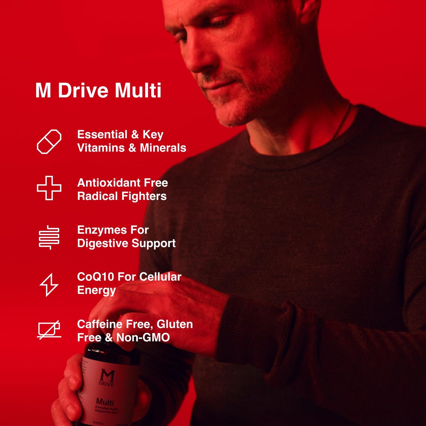 Mdrive Elite Multi - Natural Energy, Strength, Stress Relief, Lean Muscle, Immune Health Support from Zinc, Selenium, Manganese & Vitamin D, Enzymes for Digestive Support Mdrive buy supplements Au