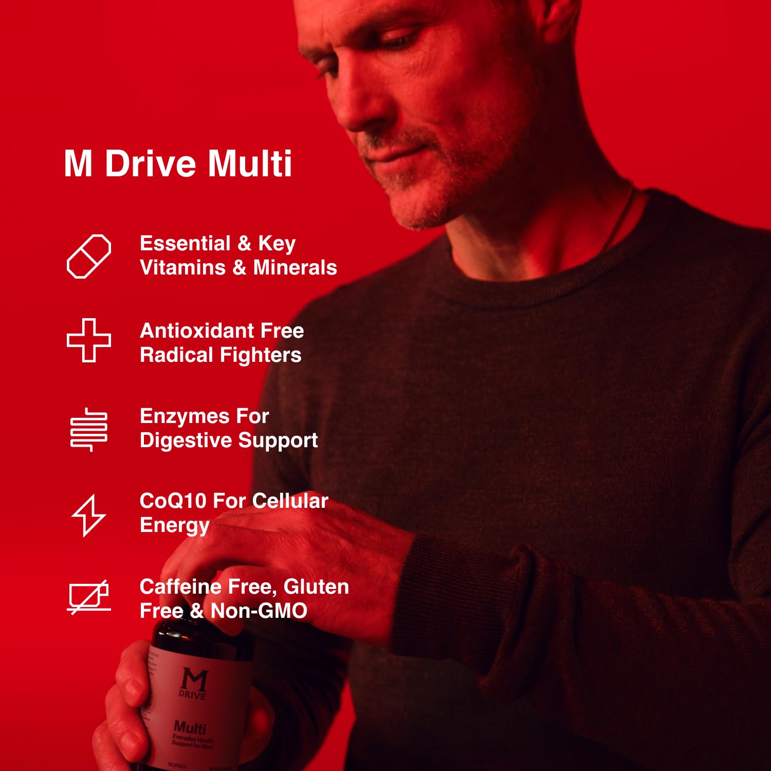 Mdrive Elite Multi - Natural Energy, Strength, Stress Relief, Lean Muscle, Immune Health Support from Zinc, Selenium, Manganese & Vitamin D, Enzymes for Digestive Support Mdrive buy supplements Au