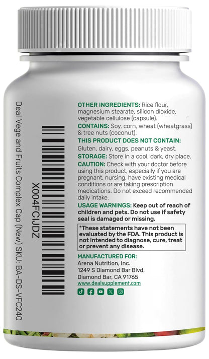 Nature’s Fruits & Veggies Supplement, 240 Veggie Capsules – 80 Whole Food Superfoods for Daily Balance – 40 Fruits with 40 Vegetables and Greens – Non-GMO, Gluten Free DEAL SUPPLEMENT buy supplements Au