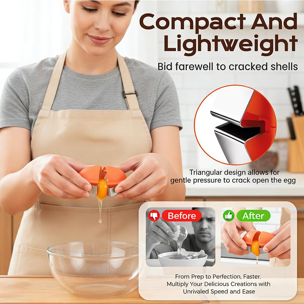 New Egg Shell Opener Egg Cracker Tool Stainless Steel, Multifunctional Egg Shell Opener for Raw Or Hard-Boiled Eggs, Kitchen Gadget for Cooking Baking (Yellow) CLRZOLBuy Supplements Australia