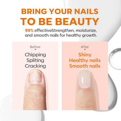 modelones Nail Strengthener, Milky White Nail Polish Nail Repair for Damaged Nails Hardener Quick Dry Nail Growth Polish Natural Nail Concealer Foundation