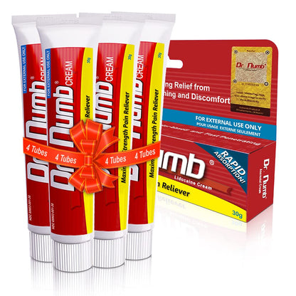 Dr. Numb 5% Lidocaine Numbing Cream, Fast-Acting Maximum Strength Topical Anesthetic Pain Relief Burn Itch Numb Cream with Vitamin E for Hemorrhoid Treatment, Local and Anorectal Uses - 30g 4 Pack Dr. NumbBuy Supplements Australia