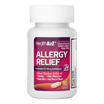 HealthA2Z Fexofenadine Hydrochloride 180mg, Antihistamine for Allergy Relief, 24-Hour Antihistamine for Allergy Relief (90 Counts) HealthA2Z buy supplements Au